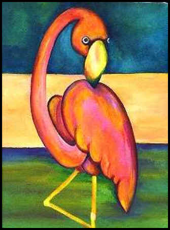 "Flamingo" painted by Karen Fincannon